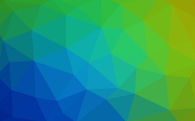 Açık mavi, yeşil vektör bulanık üçgen arka plan tasarımı. Geometrik arka plan gradyan ile Origami tarzında. 