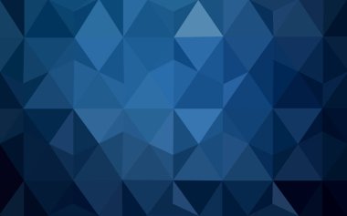 Koyu mavi vektör deseni. Üçgen şablon. Geometrik örnek. Üçgen şekillerle tekrarlanan rutin. Tasarımın için yeni bir doku. Desen arkaplan için kullanılabilir.