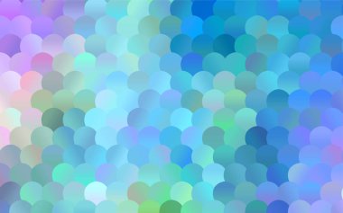 Açık pembe, mavi vektör kırmızı geometrik daireler, şekiller. Renkli mozaik pankart. Renkli disklerle Geometrik arkaplan.