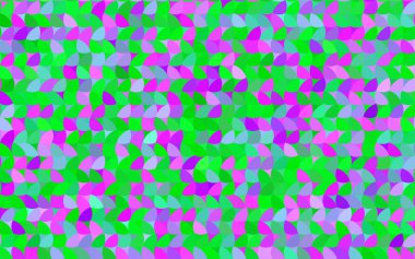 Pembe ışık, vektör desen renkli küreler ile yeşil. Noktalı resim tarzında beyaz arka plan üzerinde daireler yinelenen geometrik örnek.