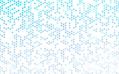 Daireler, Küre ile ışık mavi vektör afiş. Soyut noktalar. Yarı ton tarzı renkli gradyan ile arka plan sanat bubbles.