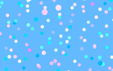 Açık Pembe, dairelerden oluşan mavi vektör çizimi. İşiniz için noktalı gradyan tasarımı. Renkli benekli yarım ton biçiminde yaratıcı geometrik arkaplan.