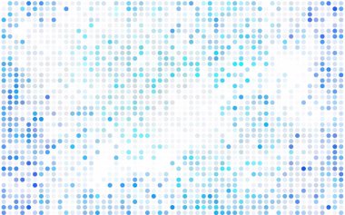 Dairelerden oluşan DARK BLUE vektör çizimi. İşiniz için noktalı gradyan tasarımı. Renkli benekli yarım ton biçiminde yaratıcı geometrik arkaplan.