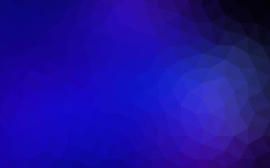 DARK BLUE vektör çokgen illüstrasyonu, üçgenlerden oluşur. İşiniz için üçgen tasarım. Origami tarzında gradyan ile yaratıcı geometrik arkaplan