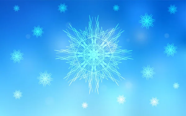 浅蓝色矢量布局与明亮的雪花 现代几何抽象例证与冰的水晶 该模式可用于新年广告 小册子 — 图库矢量图片