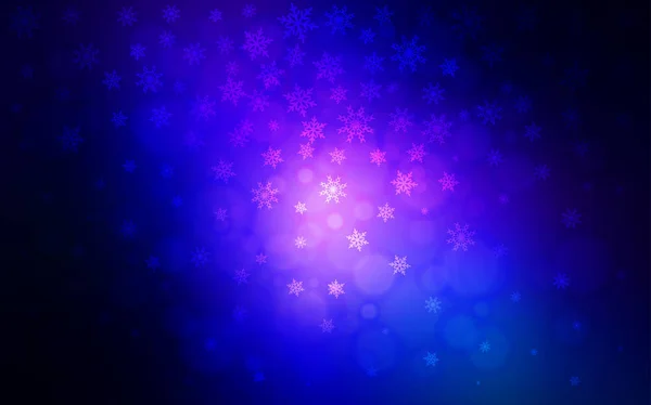 Темно Синий Векторный Фон Хмельными Снежинками Снег Размытом Абстрактном Фоне — стоковый вектор