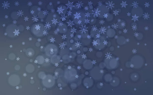 Světle Modrý Vektor Pozadí Vánoční Vločky Dekorativní Svítící Ilustrace Sněhem — Stockový vektor