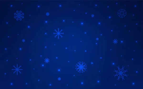 Темна Blue Векторна Обкладинка Красивими Сніжинками Сучасна Геометрична Абстрактна Ілюстрація — стоковий вектор