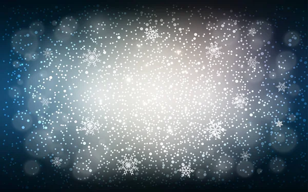 Bleu Foncé Fond Vectoriel Jaune Avec Flocons Neige Noël Illustration — Image vectorielle