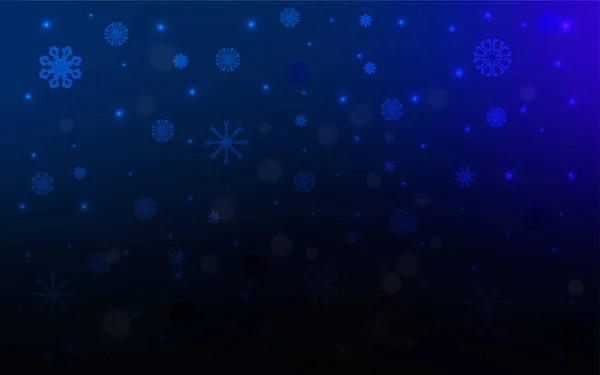 Donker Blauwe Vector Cover Met Mooie Sneeuwvlokken Abstracte Illustratie Van — Stockvector