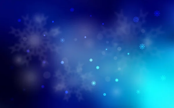 Donker Blauwe Vector Textuur Met Gekleurde Sneeuwvlokken Wazig Decoratieve Ontwerp — Stockvector