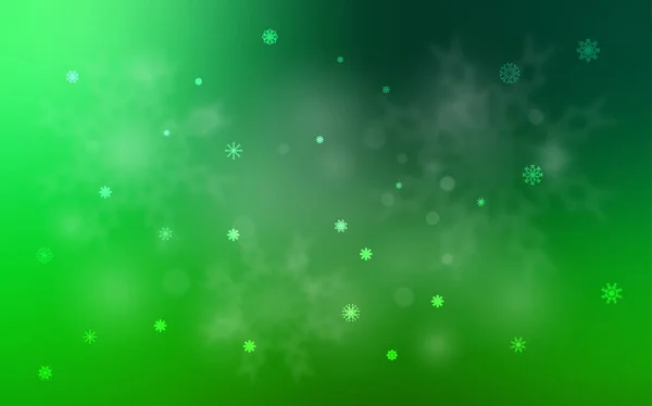 Темно Зеленый Вектор Искушают Ледяными Снежинками Сияющая Цветная Иллюстрация Снегом — стоковый вектор