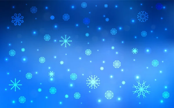 浅蓝色矢量布局与明亮的雪花 积雪模糊抽象背景与梯度 该模式可用于年度新网站 — 图库矢量图片