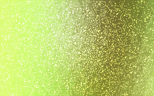 Hellgrüner Gelber Vektor Low Poly Kristall Hintergrund Mit Schneeflocken Polygon — Stockvektor