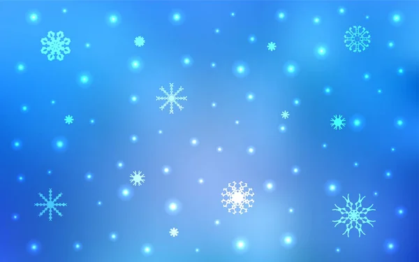 Světle Modrá Vektorové Rozložení Jasně Sněhové Vločky Zářivé Barevné Ilustrace — Stockový vektor