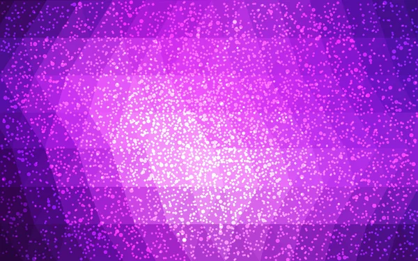 Licht Lila Rosa Vektor Low Poly Kristall Hintergrund Mit Schneeflocken — Stockvektor