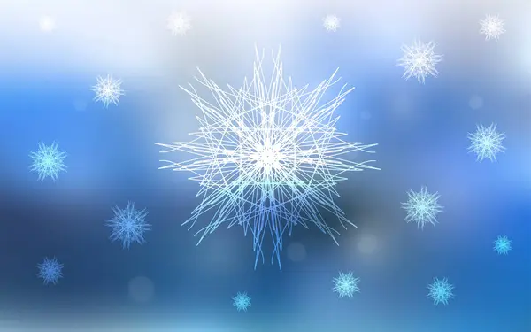 Fond Vectoriel Bleu Clair Avec Flocons Neige Noël Design Décoratif — Image vectorielle