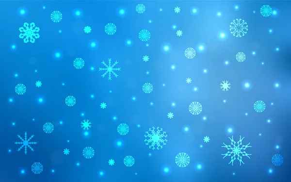 Plantilla Vectorial Light Blue Con Copos Nieve Ilustración Colores Brillantes — Vector de stock