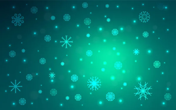 Hellgrünes Vektormuster Mit Weihnachtlichen Schneeflocken Moderne Geometrische Abstrakte Illustration Mit — Stockvektor