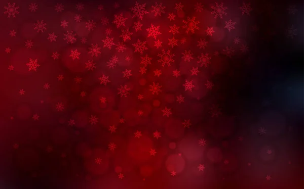 Темно Красная Векторная Текстура Цветными Снежинками Современная Геометрическая Абстрактная Иллюстрация — стоковый вектор