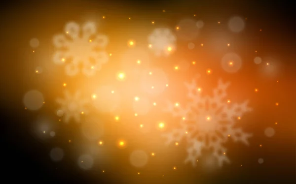 Fondo Vectorial Naranja Oscuro Con Copos Nieve Navidad Nieve Sobre — Archivo Imágenes Vectoriales