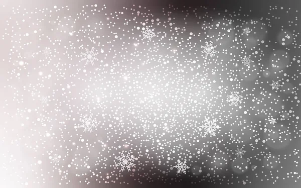Licht Grijze Vector Patroon Met Kerst Sneeuwvlokken Glanzende Gekleurde Afbeelding — Stockvector