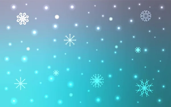 浅粉红色 蓝色矢量纹理与彩色雪花 圣诞节风格的装饰设计模糊的雪 您的广告 横幅的新年设计 — 图库矢量图片