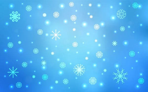 Plantilla Vectorial Light Blue Con Copos Nieve Nieve Sobre Fondo — Vector de stock