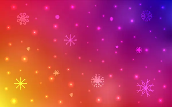 Light Pink Yellow Vector Layout Bright Snowflakes Snow Blurred Abstract — Stock Vector