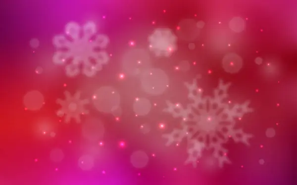 浅红色矢量布局与明亮的雪花 积雪模糊抽象背景与梯度 该模式可用于年度新网站 — 图库矢量图片