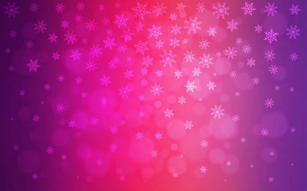 Light Purple Pink Vector Pattern Christmas Snowflakes Modern Geometrical Abstract — Stock Vector
