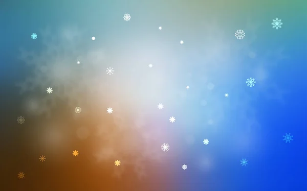 Γαλάζιο Κίτρινο Διάνυσμα Κάλυψη Όμορφες Νιφάδες Χιονιού Glitter Αφηρημένη Εικόνα — Διανυσματικό Αρχείο