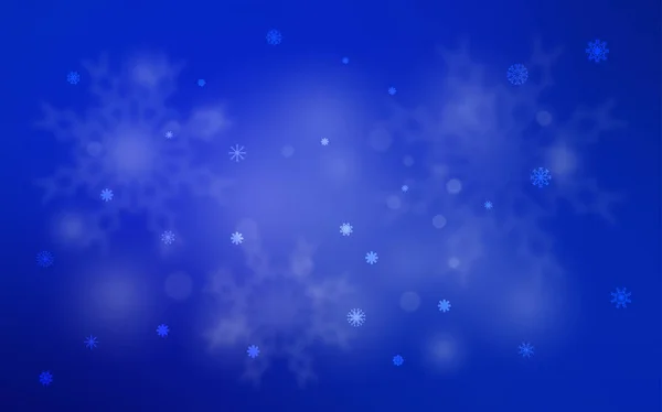 Fondo Vectorial Azul Oscuro Con Copos Nieve Navidad Nieve Sobre — Vector de stock