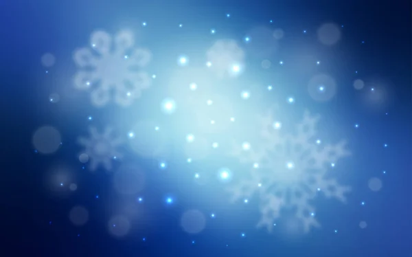 Jasnoniebieska Wektorowa Faktura Kolorowymi Płatkami Śniegu Dekoracyjny Błyszczący Ilustracja Śniegiem — Wektor stockowy