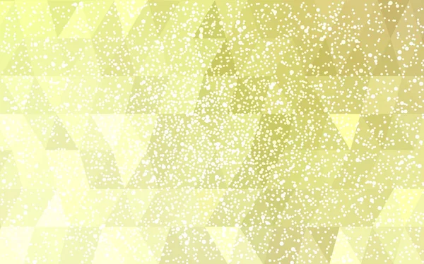 Hellgelber Vektor Low Poly Kristall Hintergrund Mit Schneeflocken Polygon Weihnachtsmuster — Stockvektor