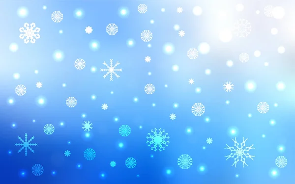 Κάλυμμα Φωτός Μπλε Διάνυσμα Όμορφες Νιφάδες Χιονιού Θολή Διακοσμητικό Σχεδιασμό — Διανυσματικό Αρχείο