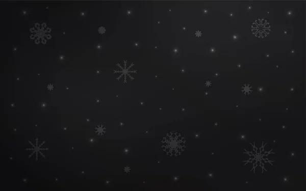 Fundo Vetor Cinza Escuro Com Flocos Neve Xmas Glitter Ilustração — Vetor de Stock