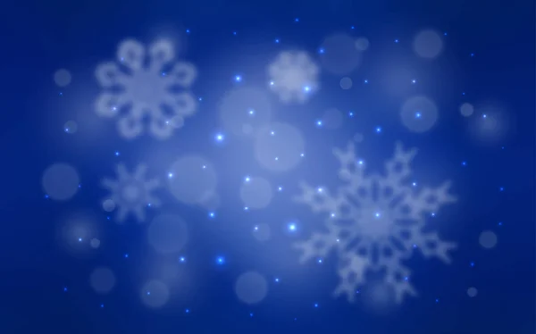 Textura Vectorial Azul Oscuro Con Copos Nieve Colores Ilustración Abstracta — Vector de stock