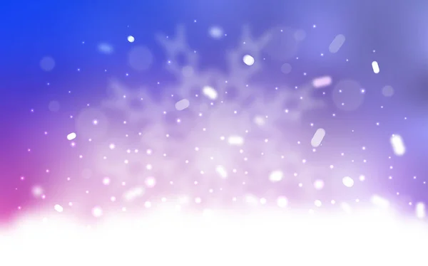 Vektortextur Mit Farbigen Schneeflocken Schnee Auf Verschwommenem Abstrakten Hintergrund Mit — Stockvektor