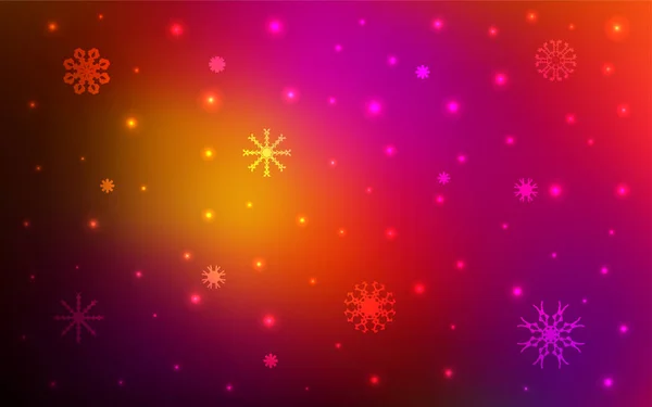 Donker Roze Rood Vector Lay Out Met Heldere Sneeuwvlokken Sneeuw — Stockvector