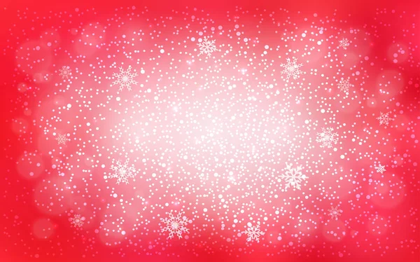 Texture Vectorielle Rouge Clair Avec Flocons Neige Colorés Illustration Abstraite — Image vectorielle