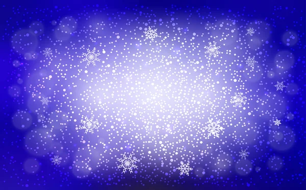 Темна Blue Векторна Обкладинка Красивими Сніжинками Розмитий Декоративний Дизайн Різдвяному — стоковий вектор