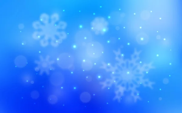 Modèle Vectoriel Bleu Clair Avec Flocons Neige Noël Illustration Brillante — Image vectorielle