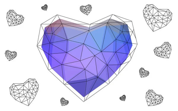 Carte Vœux Vectoriel Violet Clair Bonne Saint Valentin Lettrage Avec — Image vectorielle