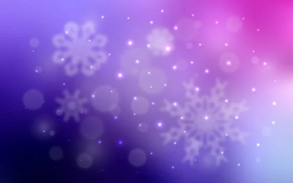 Světle Fialová Růžová Vector Šablony Led Sněhové Vločky Sníh Rozmazané — Stockový vektor