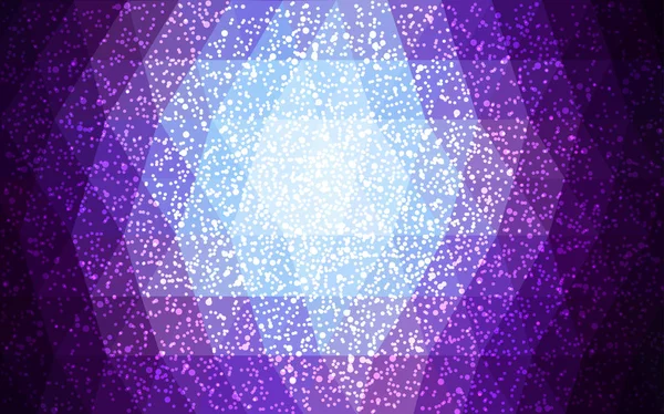Dunkelrosa Blauer Vektor Low Poly Kristall Hintergrund Mit Schneeflocken Polygon — Stockvektor