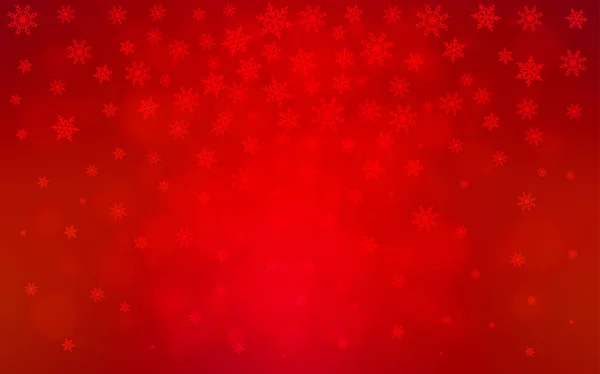 Light Red Vector Pattern Christmas Snowflakes Snow Blurred Abstract Background — Stock Vector