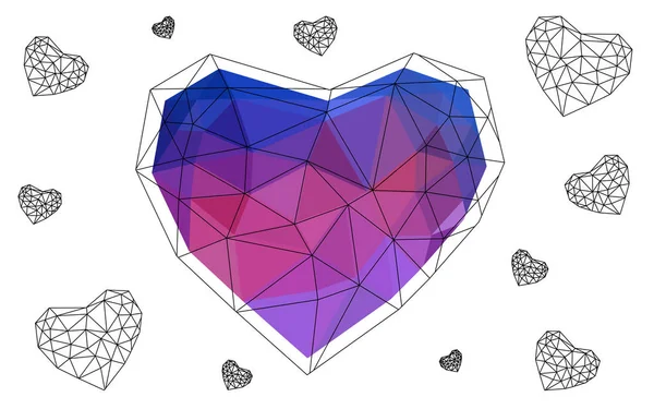 Bleu Clair Fond Amour Vecteur Rouge Avec Coeur Une Note — Image vectorielle