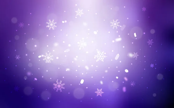 Светло Фиолетовая Векторная Текстура Цветными Снежинками Снег Размытом Абстрактном Фоне — стоковый вектор