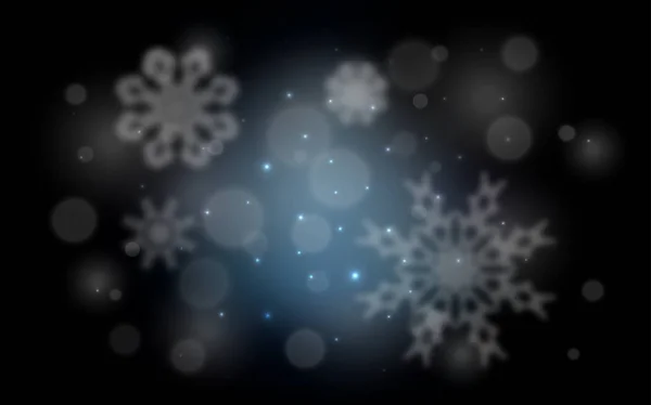 深蓝色矢量布局与明亮的雪花 现代几何抽象例证与冰的水晶 模板可作为新年背景使用 — 图库矢量图片